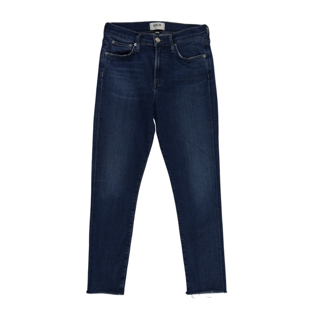 Agolde Sophie Jeans Women's Size 28 Blue High Rise Skinny Raw Hem Dark Wash